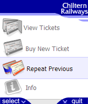 Chiltern Railways rail ticketing application