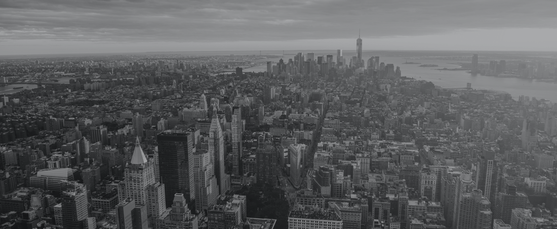 New York City Landscape at sunset in black and white