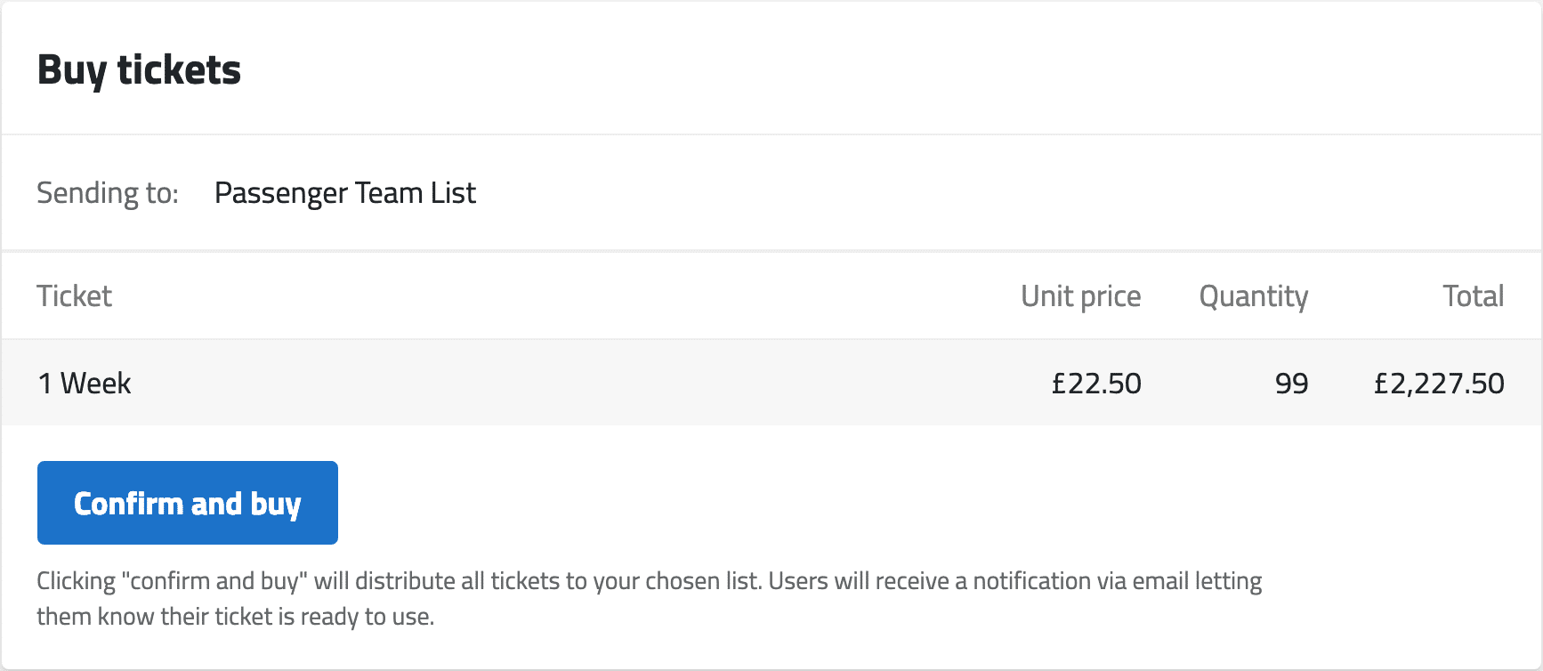 screenshot showing a large order being placed on the portal