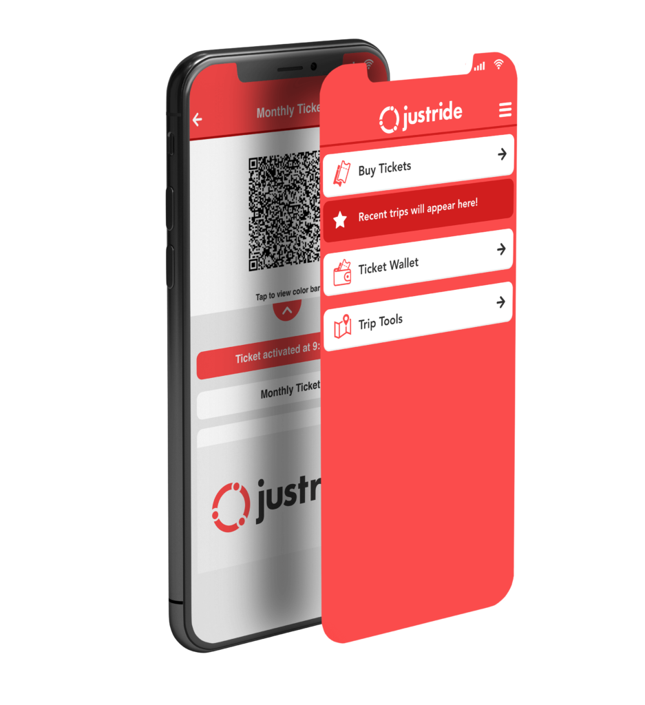 justride mobile ticketing app with barcode