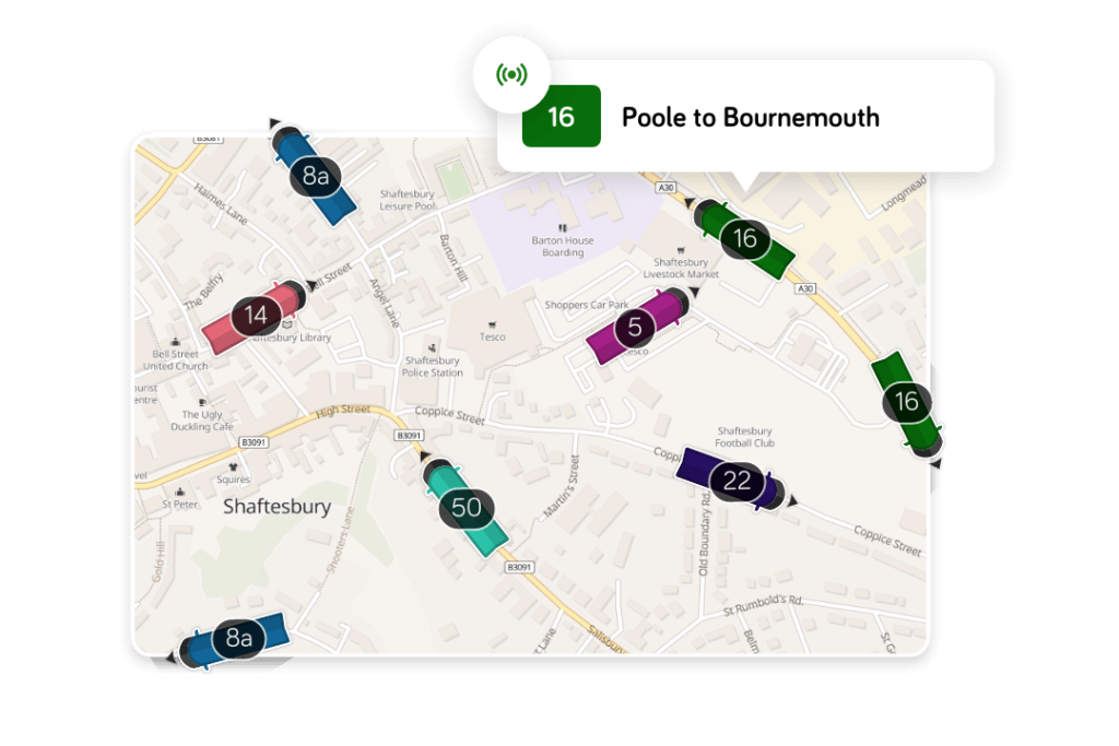 Product shot of real time fleet tracking