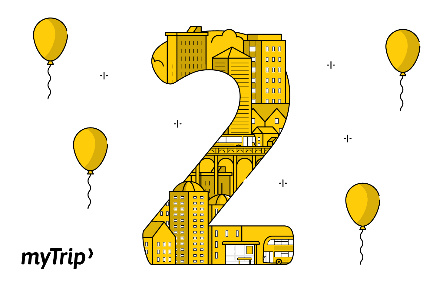 Happy Birthday myTrip illustration
