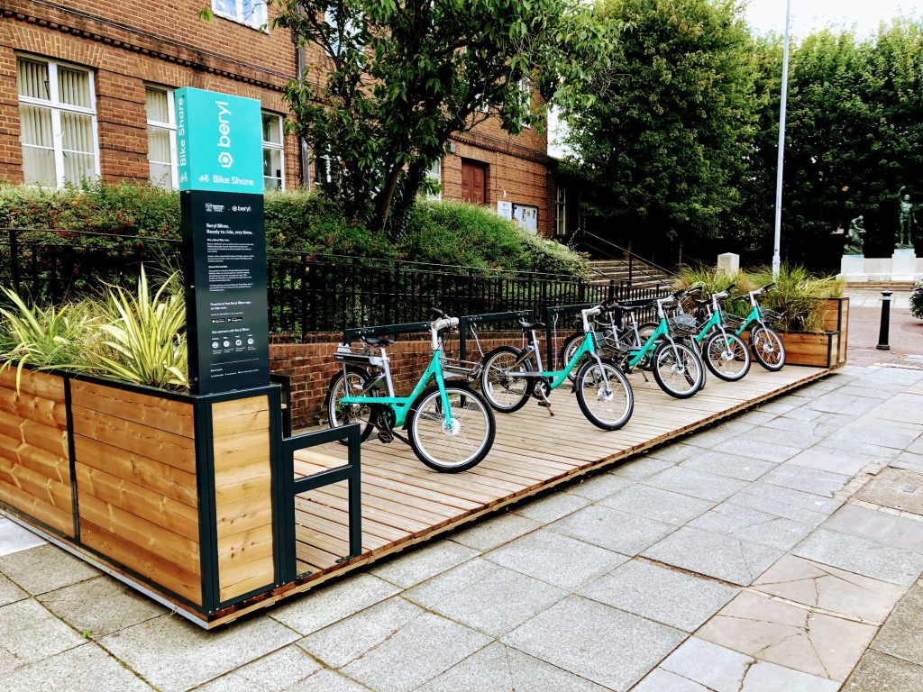 Beryl bike dock at Watford Town Hall
