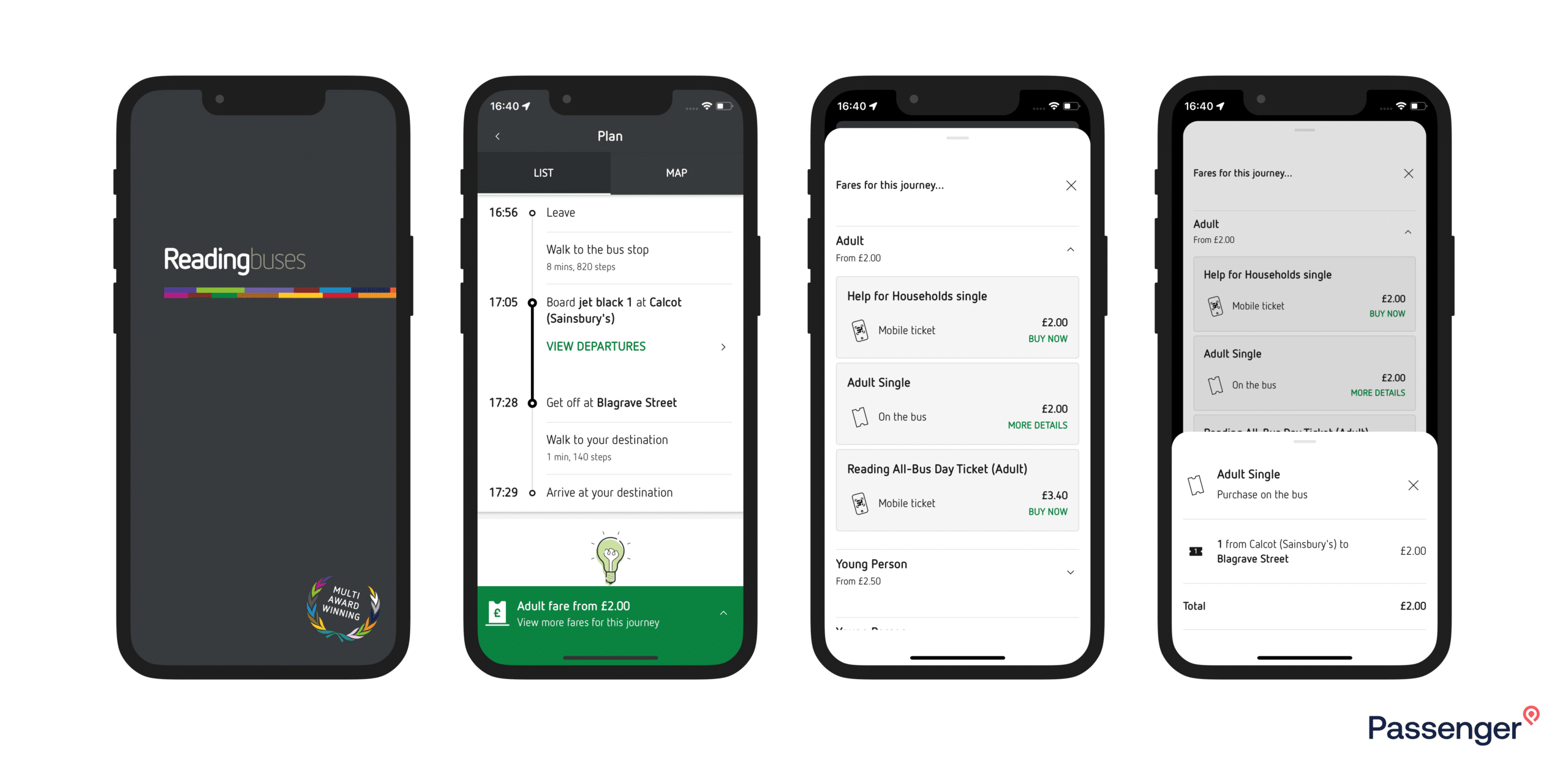 The final Discovering Fares capability demonstrated in the Reading Buses app