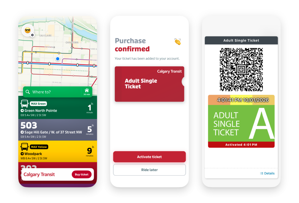 transit app screen images